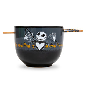 Disney Nightmare Before Christmas Scary Jack 20-Ounce Ramen Bowl With Chopsticks