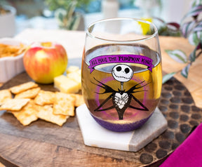 Disney Nightmare Before Christmas "All Hail Pumpkin King" Stemless Wine Glass