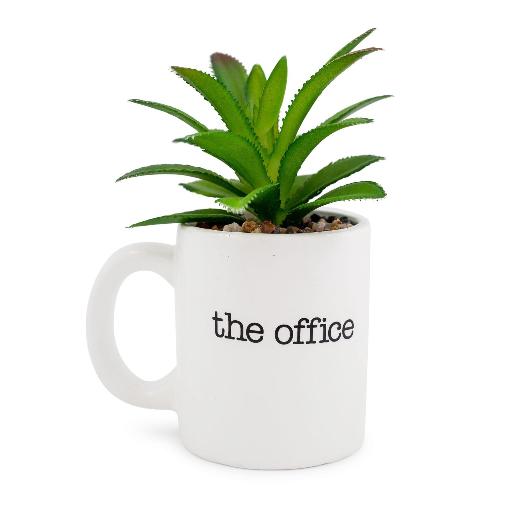 The Office "World's Best Boss" 3-Inch Ceramic Mini Planter With Artificial Succulent