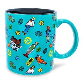 Scooby-Doo Sticker Pattern Ceramic Mug | Holds 20 Ounces