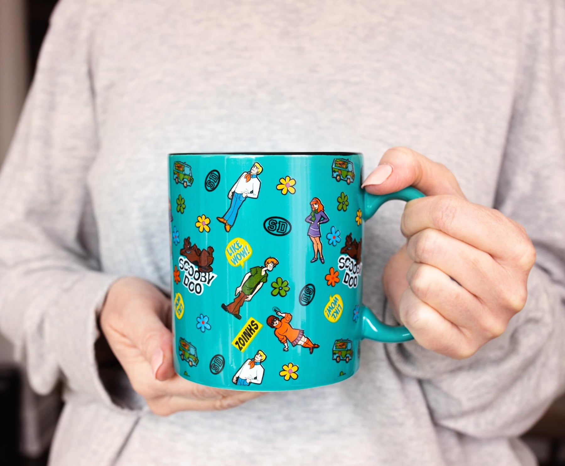 Scooby-Doo Sticker Pattern Ceramic Mug | Holds 20 Ounces