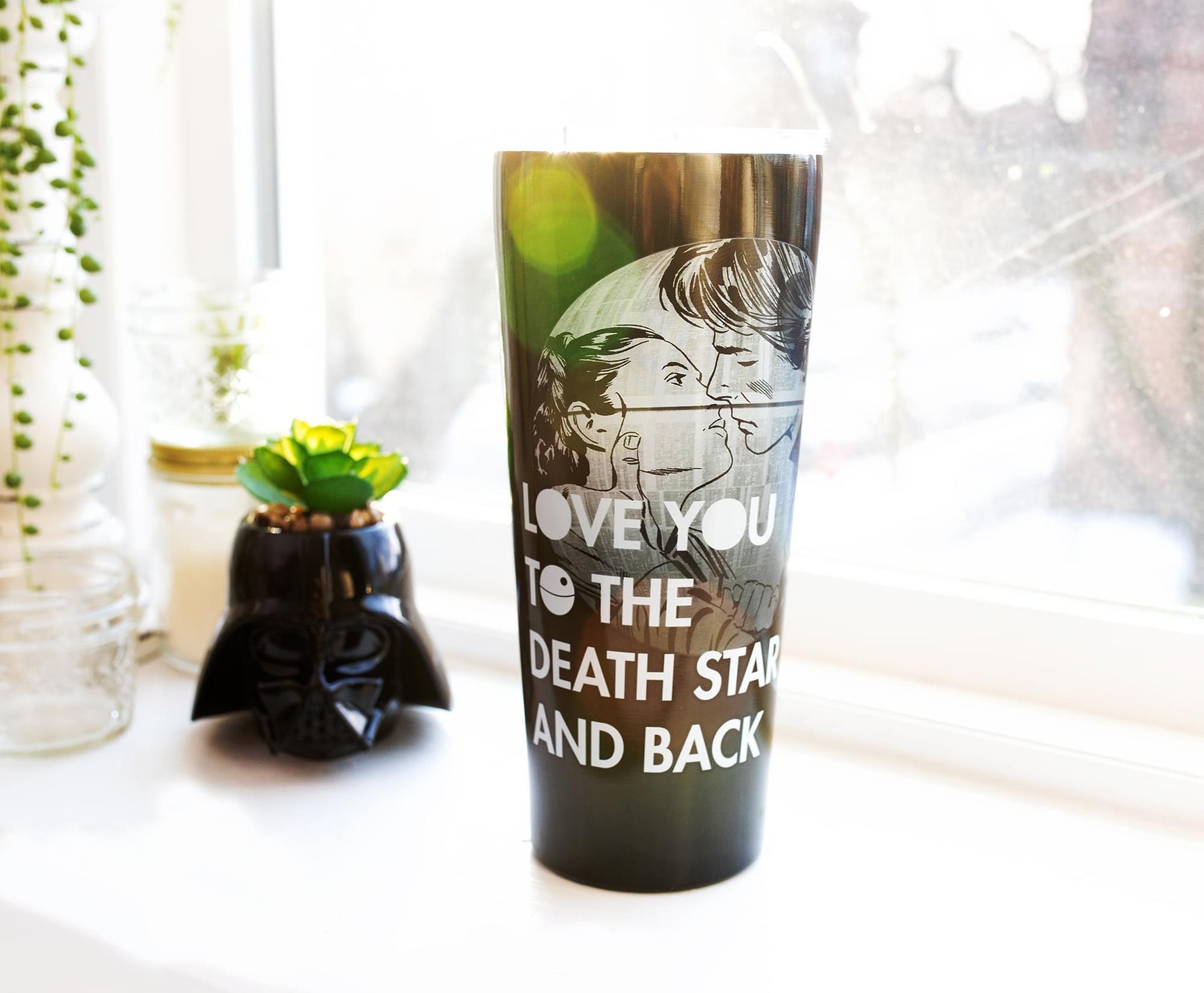 Star Wars "Love You to the Death Star" Stainless Steel Tumbler | Holds 22 Ounces