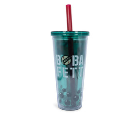 Star Wars Boba Fett Plastic Carnival Cup with Lid and Straw | 24 Ounces