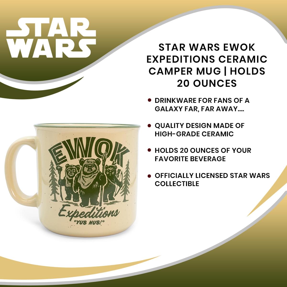 Seven20 Star Wars Camp Endor Retro Mugs, Ewok Forest Camp Of Endor Cups