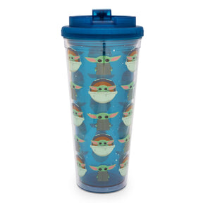 Star Wars: The Mandalorian Grogu Plastic Travel Tumbler | Holds 24 Ounces