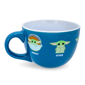 Star Wars: The Mandalorian Grogu "Protect Attack Snack" Ceramic Soup Mug