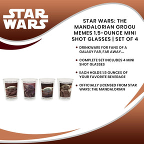 Star Wars The Mandalorian Grogu Wisdom 4-Pack Mini Glass Set