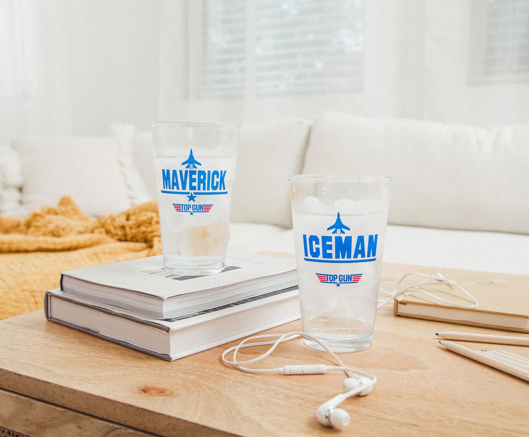 Top Gun Maverick and Iceman 20-Ounce Pint Glasses | Set of 2