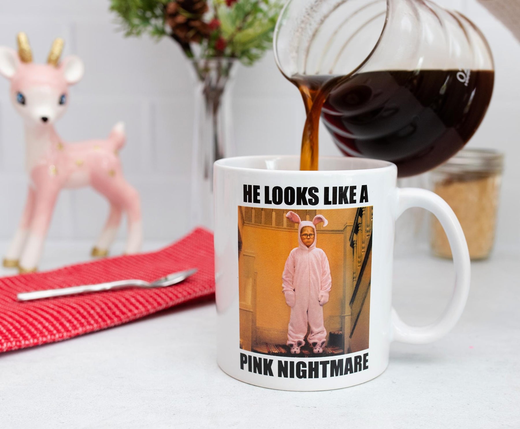 A Christmas Story Pink Nightmare Ceramic Mug | Holds 20 Ounces