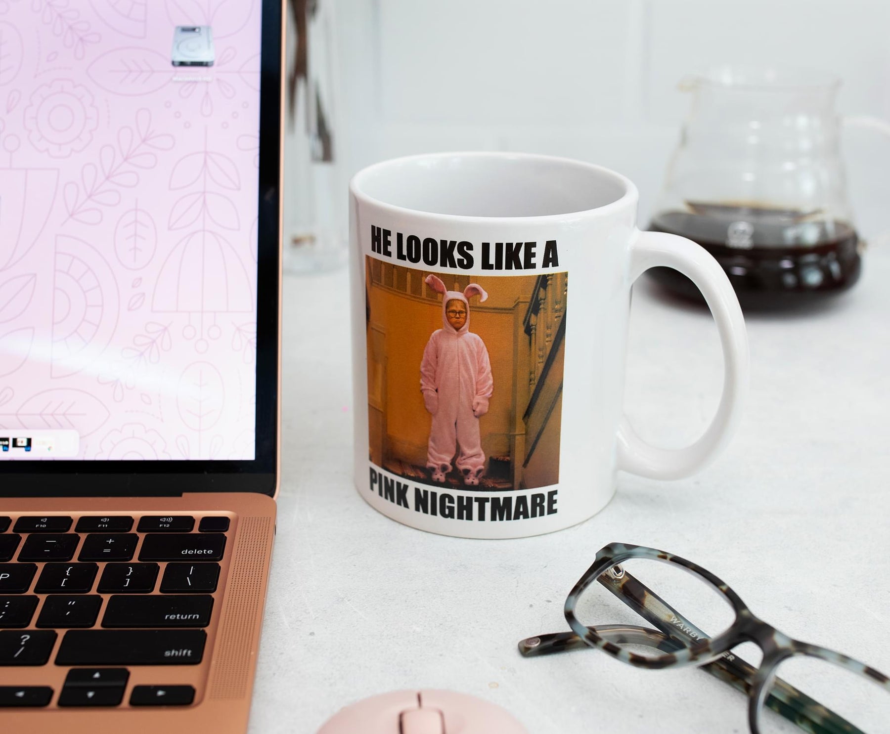 A Christmas Story Pink Nightmare Ceramic Mug | Holds 20 Ounces