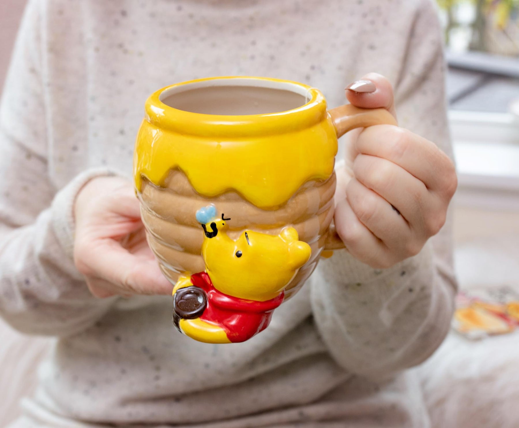 Winnie the Pooh Honey Hunny Pot Ceramic 3D Sculpted Coffee Mug, 23 Ounces  