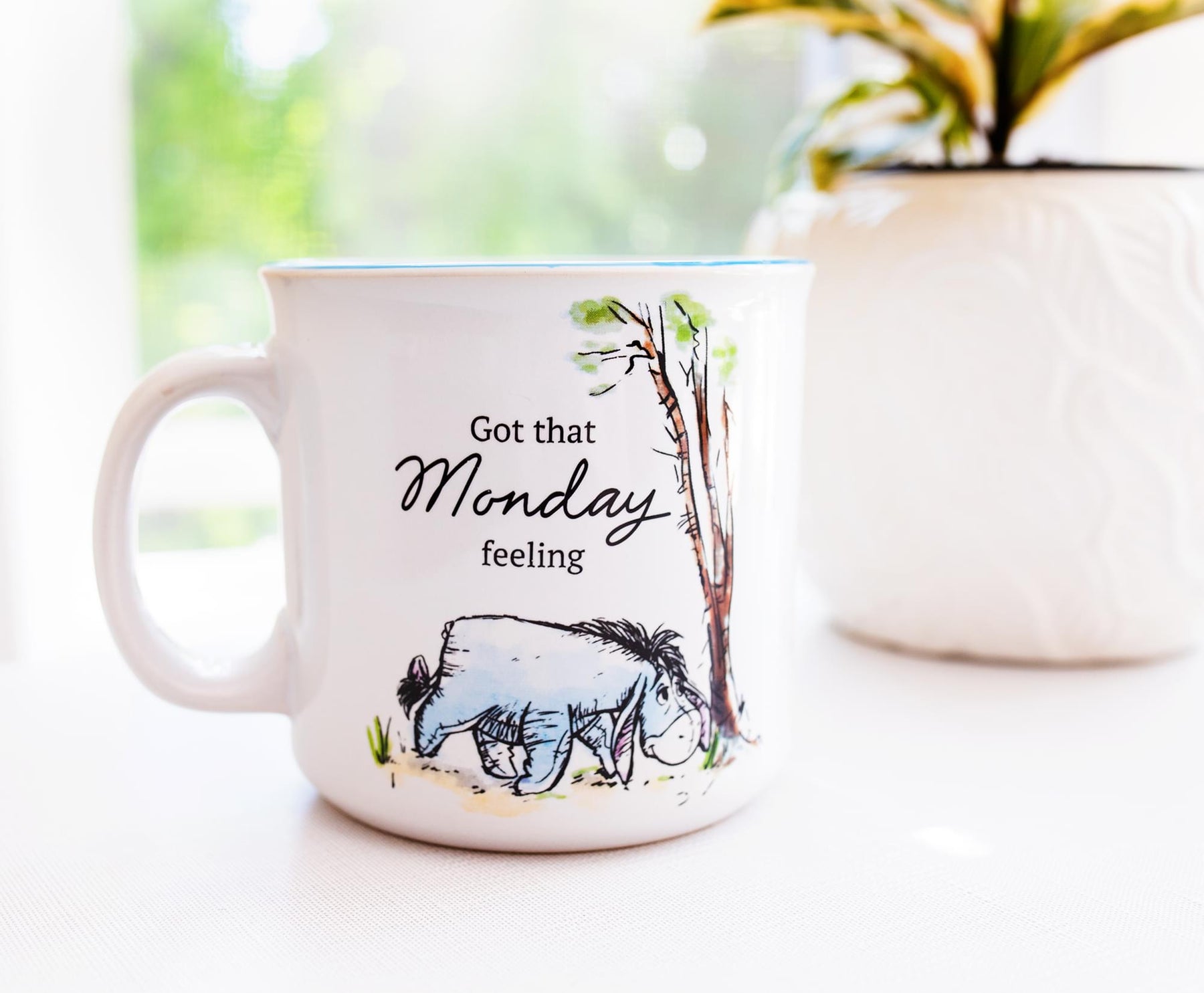 Disney Winnie the Pooh Eeyore "Monday Feeling" Ceramic Camper Mug | 20 Ounces