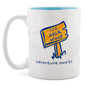 Disney Winnie the Pooh "Adventure Awaits" Pottery Ceramic Mug | Holds 16 Ounces