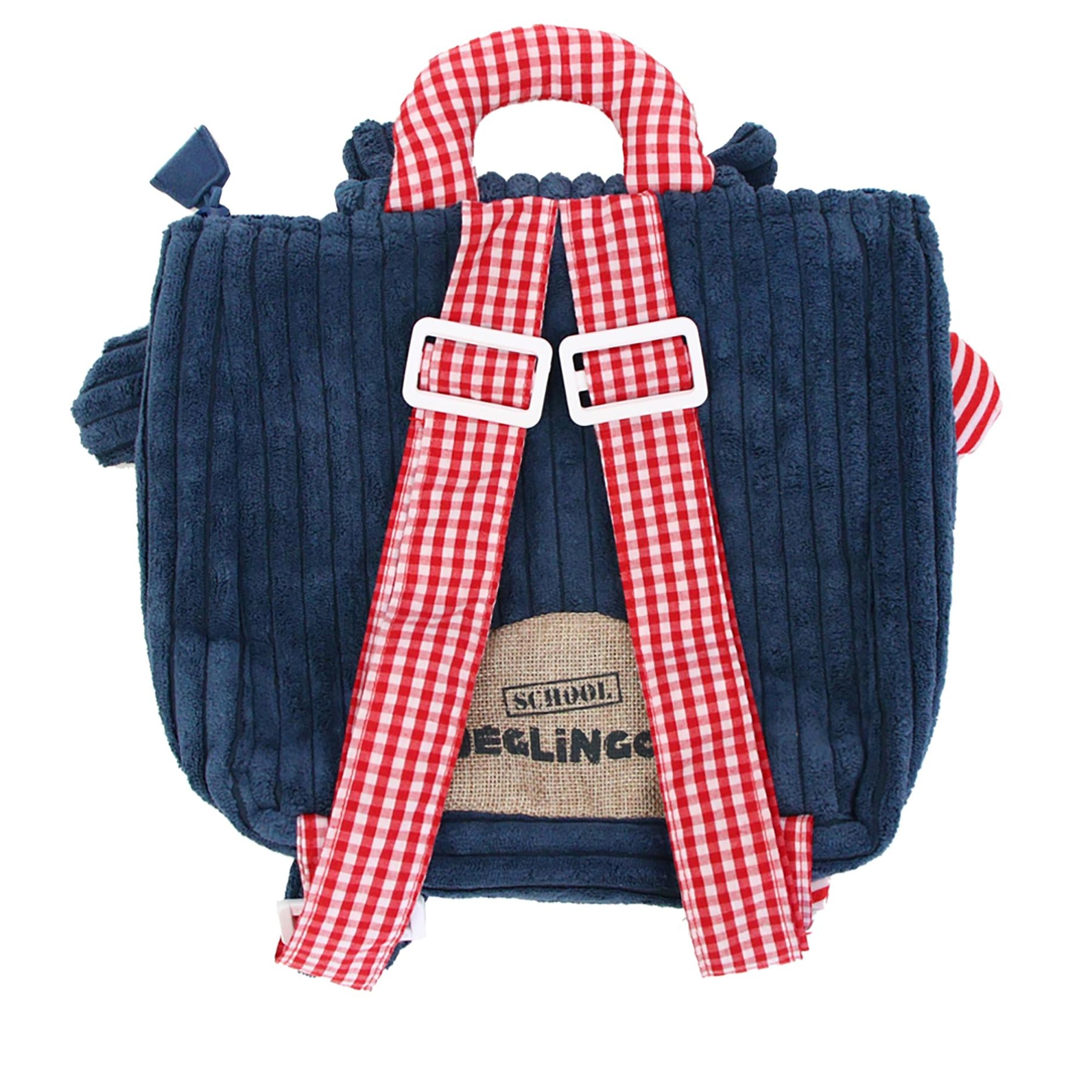 Les Deglingos Corduroy Backpack Plush | Hippipos the Hippo