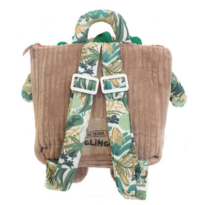 Les Deglingos Corduroy Backpack Plush | Jelekros the Lion