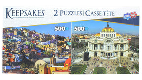 Set of 2 Keepsakes 500 Piece Jigsaw Puzzles | Mexico City / Barranquilla