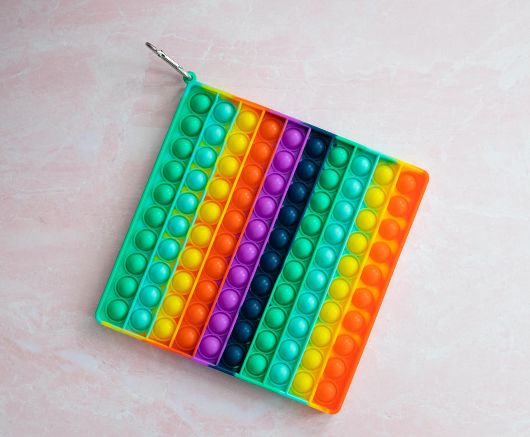 Rainbow Square 100-Button Silicone Pop Fidget Toy