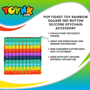 Rainbow Square 100-Button Silicone Pop Fidget Toy