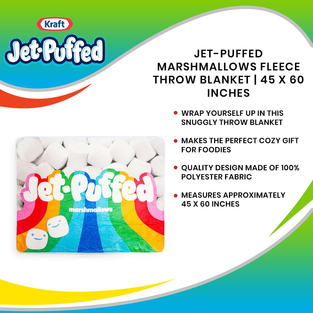 Jet-Puffed Marshmallows Fleece Throw Blanket | 45 x 60 Inches