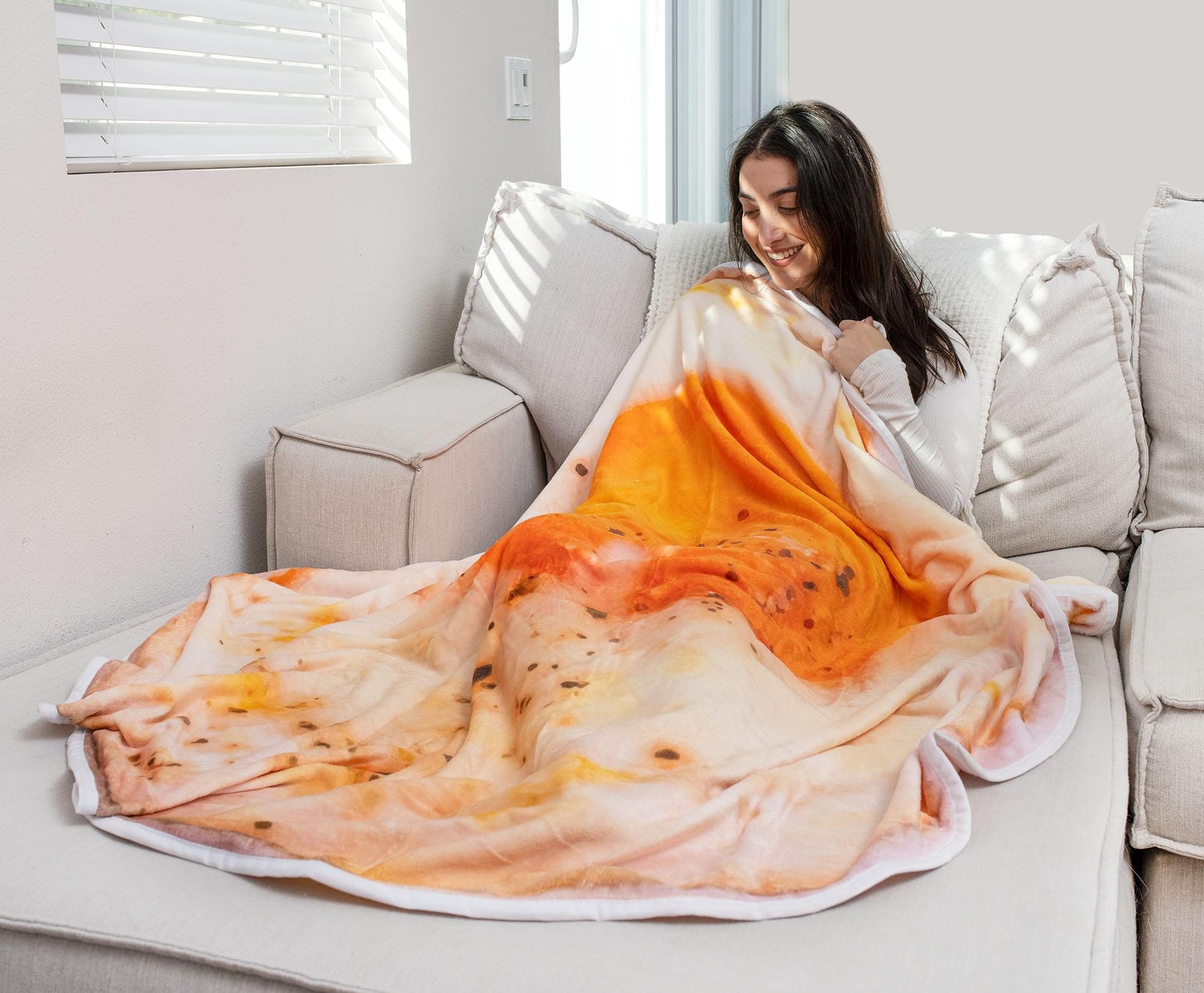Fried Egg Round Fleece Throw Blanket | 60 Inches