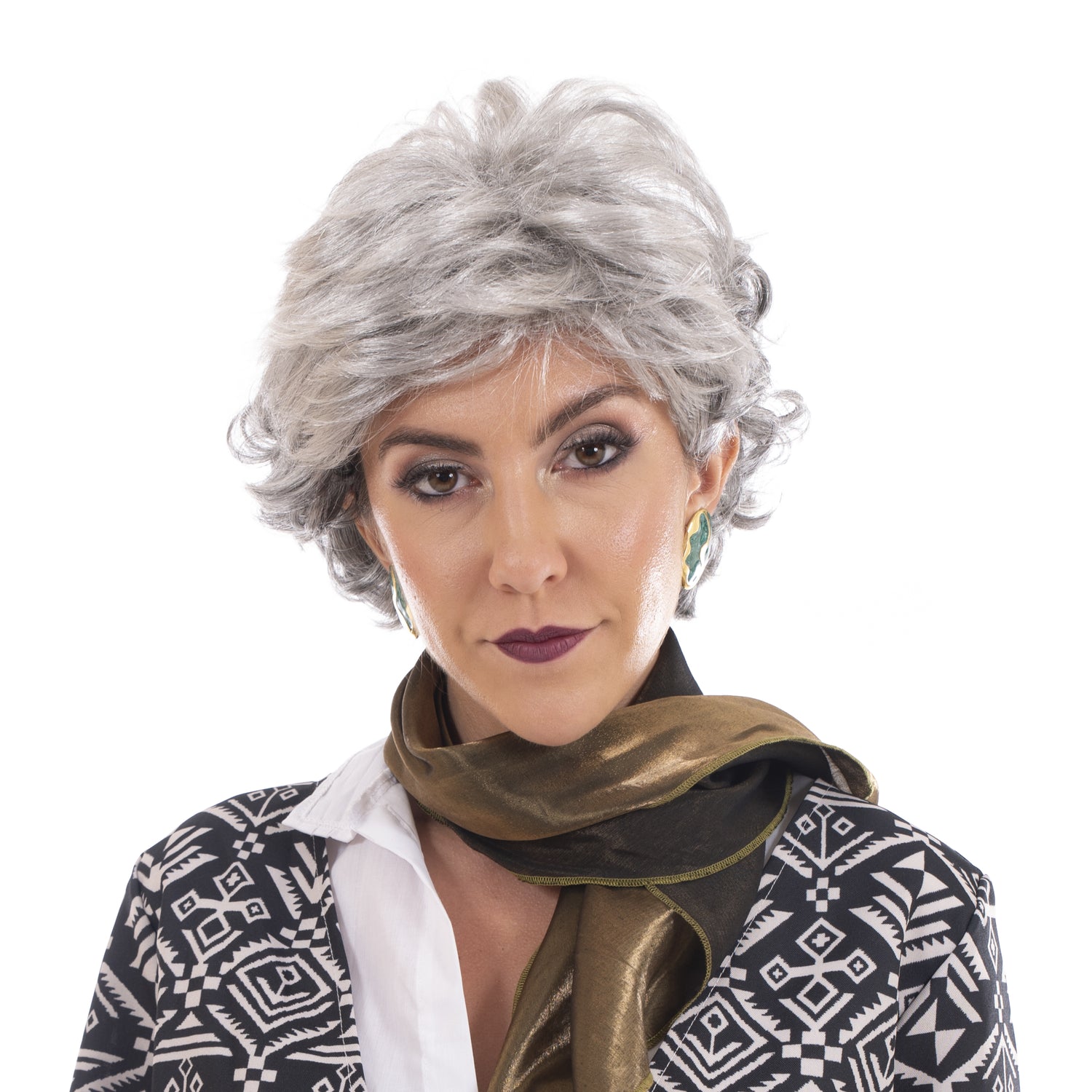 Golden Girls Dorothy Adult Cosplay Costume Wig Silver Free Shippin 