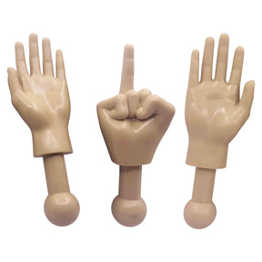 Tiny Hands 4.5-Inch Novelty Toys | Left and Right + Middle Finger Hand, Beige