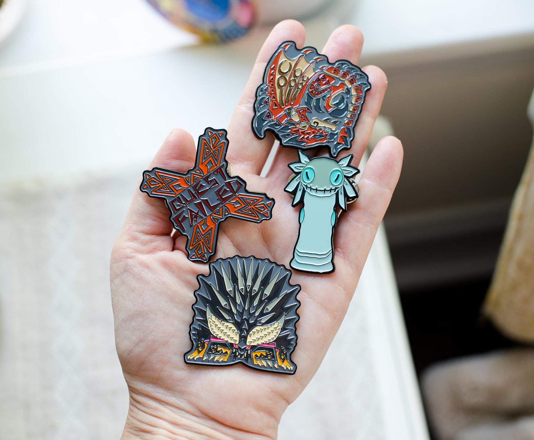 Monster Hunter: World Collectible Enamel Pins | Set of 4 | Toynk Exclusive