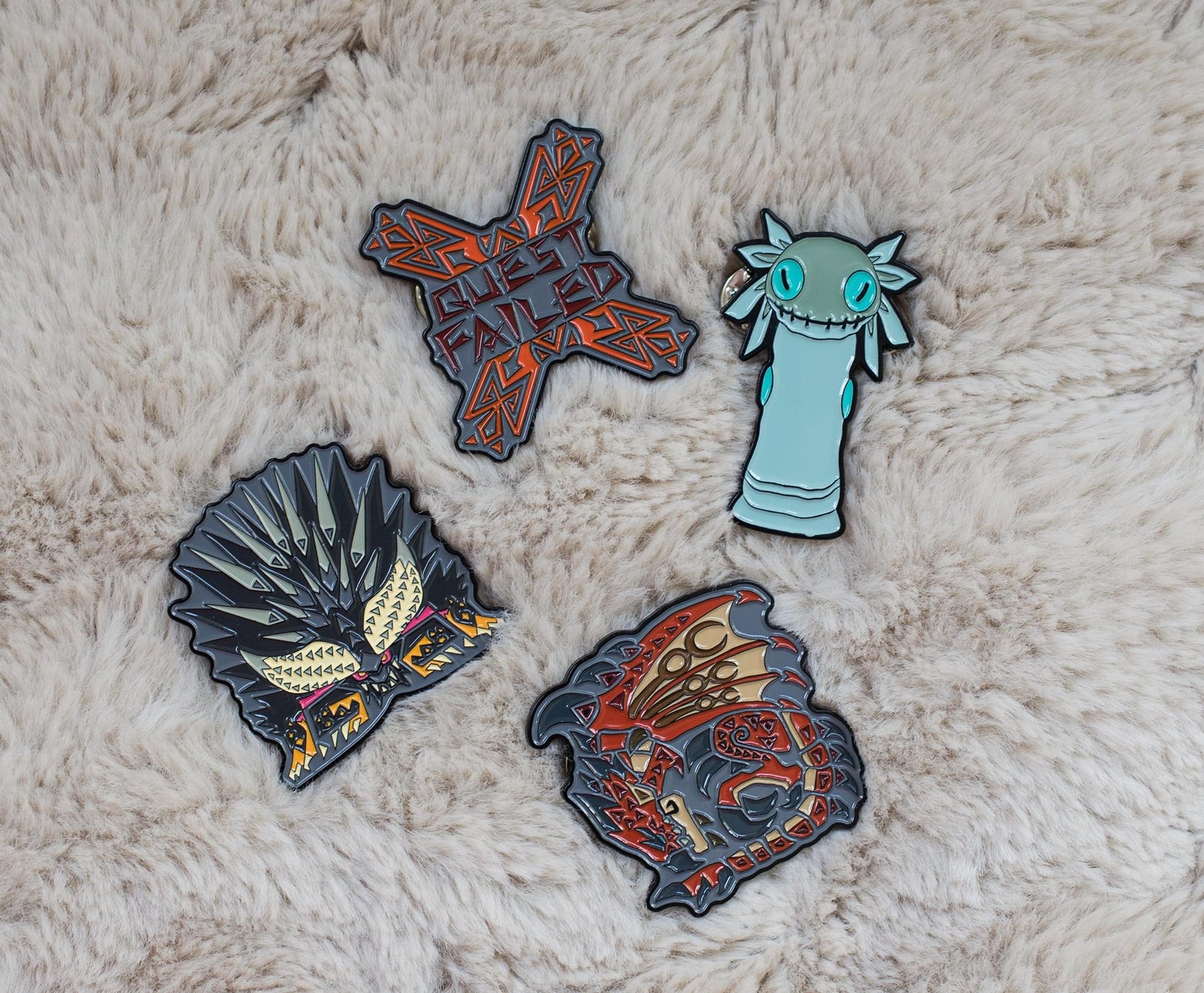 Monster Hunter: World Collectible Enamel Pins | Set of 4 | Toynk Exclusive