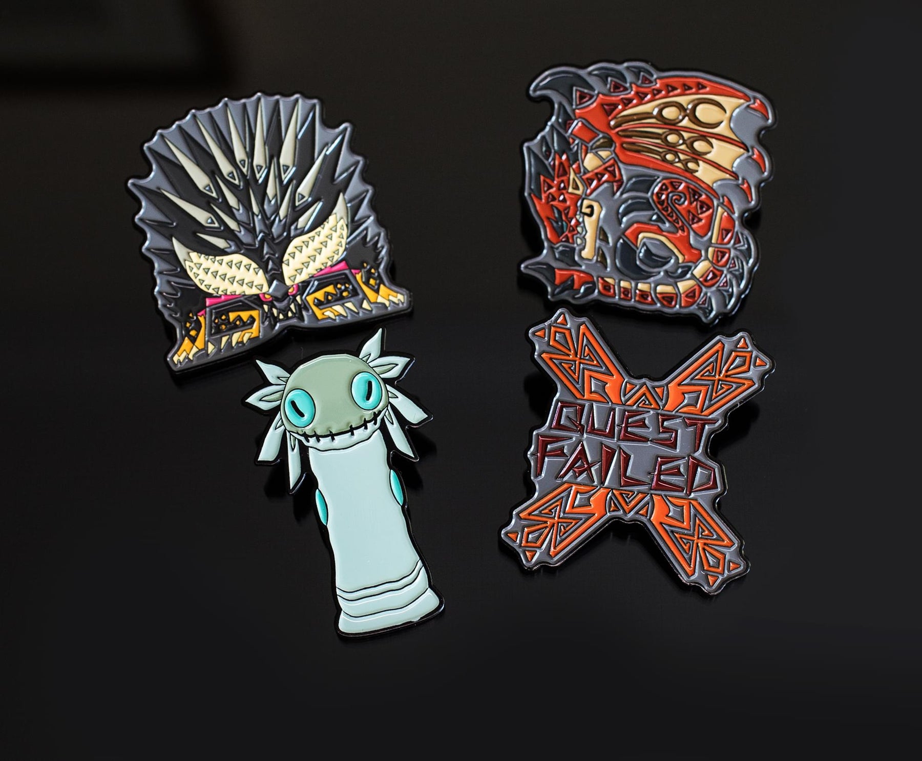 Monster Hunter: World Collectible Enamel Pins | Set of 4 | Toynk Exclusive