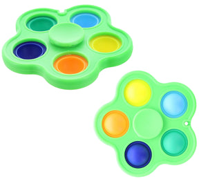 Pop Fidget Toy Spinner Green 5-Button Bubble Popping Game