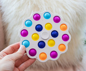 Pop Fidget Toy Spinner White 18-Button Bubble Popping Game