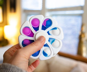 Pop Fidget Toy Spinner White Flower 8-Button Bubble Popping Game