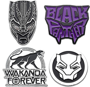 Marvel Black Panther Wakanda Forever 4-Piece Collectible Enamel Pin Set