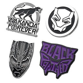 Marvel Black Panther Wakanda Forever 4-Piece Collectible Enamel Pin Set