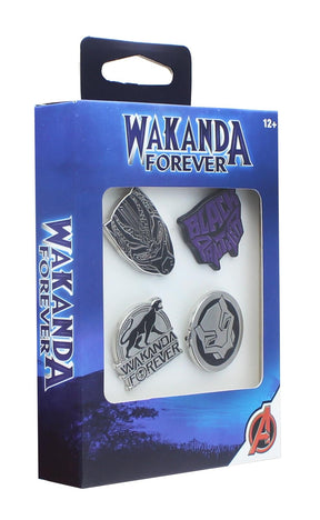 Marvel Black Panther Wakanda Forever 4-Piece Collectible Enamel Pin Set