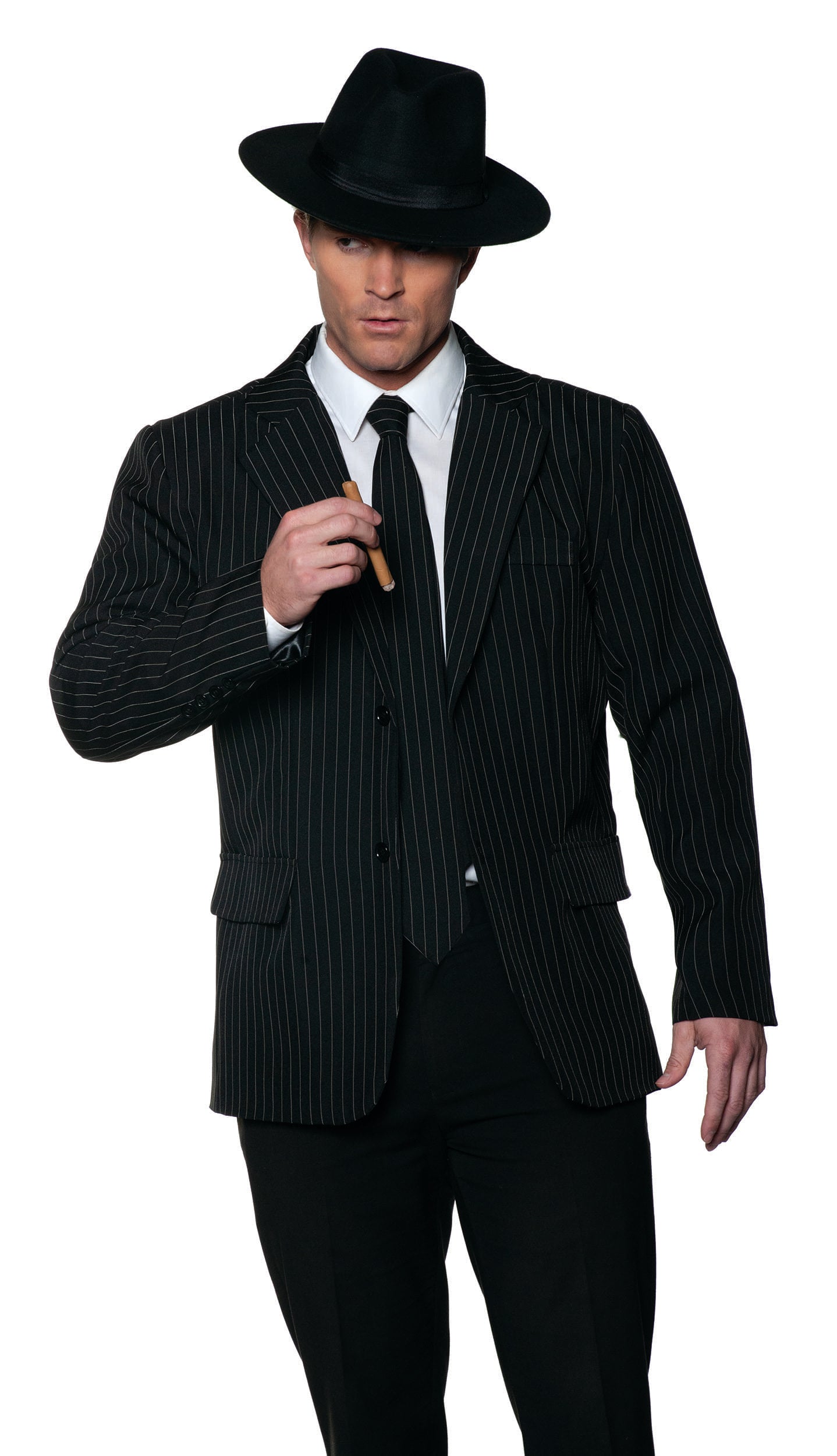 Gangster Pin Striped Jacket & Tie Adult Costume