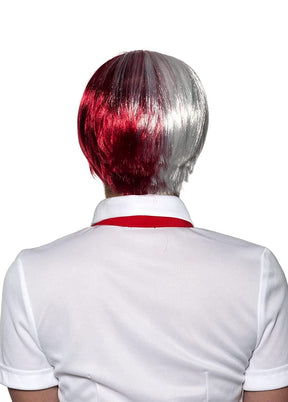 Short Bob One Size Adult Costume Crunchyroll Anime Wig | White & Red