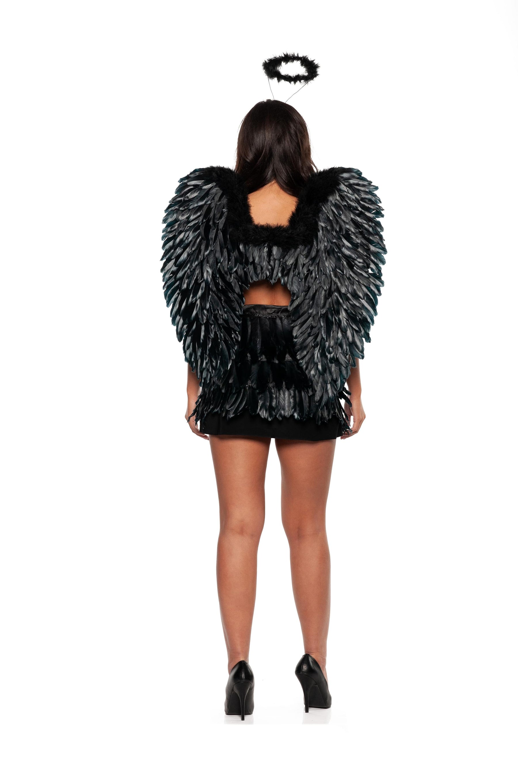 Black Feather Wings Adult Costume Accessory