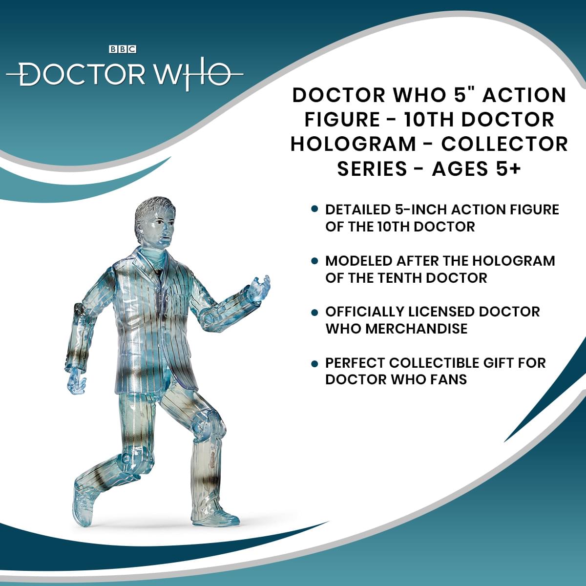 Doctor Who 5" Action Figure - 10th Doctor Hologram - Collector Series - Ages 5+