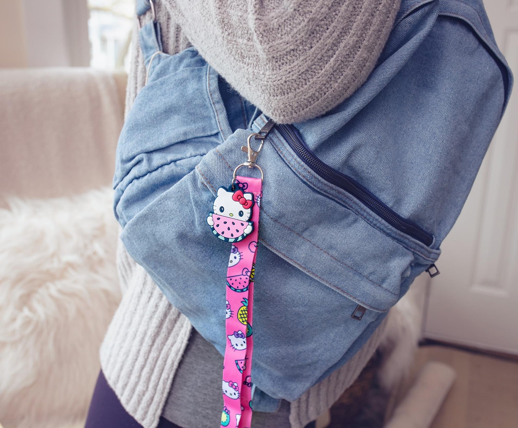 Sanrio Hello Kitty Supercute Fruit Strap Lanyard With Watermelon Charm