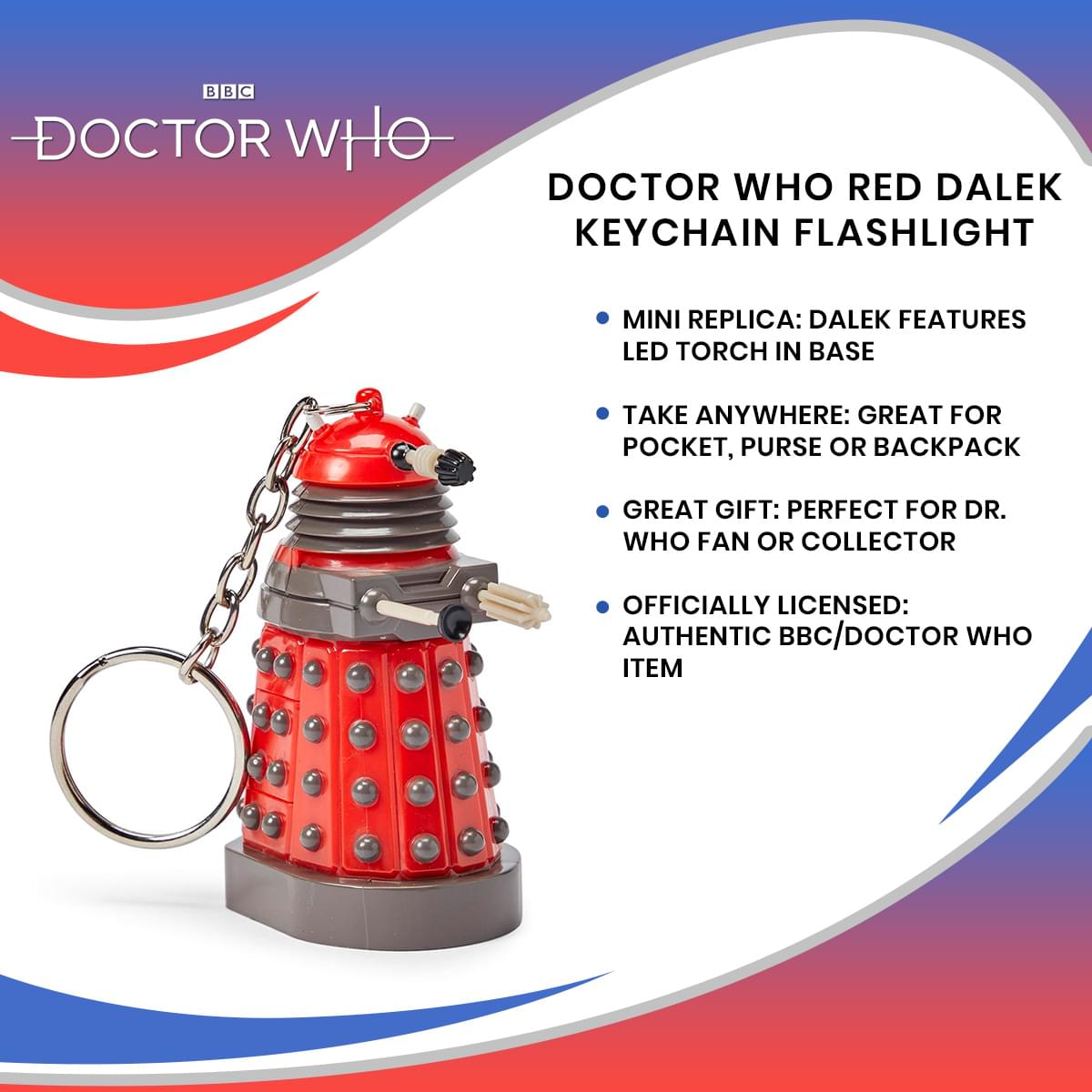 Doctor Who Red Dalek Keychain Flashlight