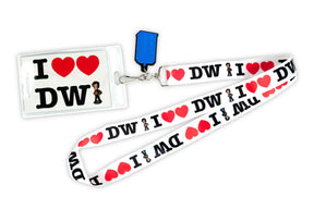 Doctor Who I Heart the Doctor with 2D TARDIS Lanyard Charm