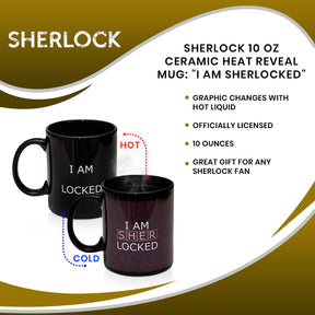 Sherlock 10 oz Ceramic Heat Reveal Mug: "I Am Sherlocked"