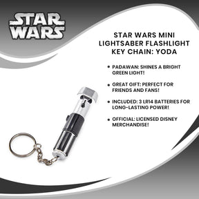 Star Wars Mini Lightsaber Flashlight Key Chain: Yoda