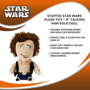 Stuffed Star Wars Plush Toy - 9" Talking Han Solo Doll