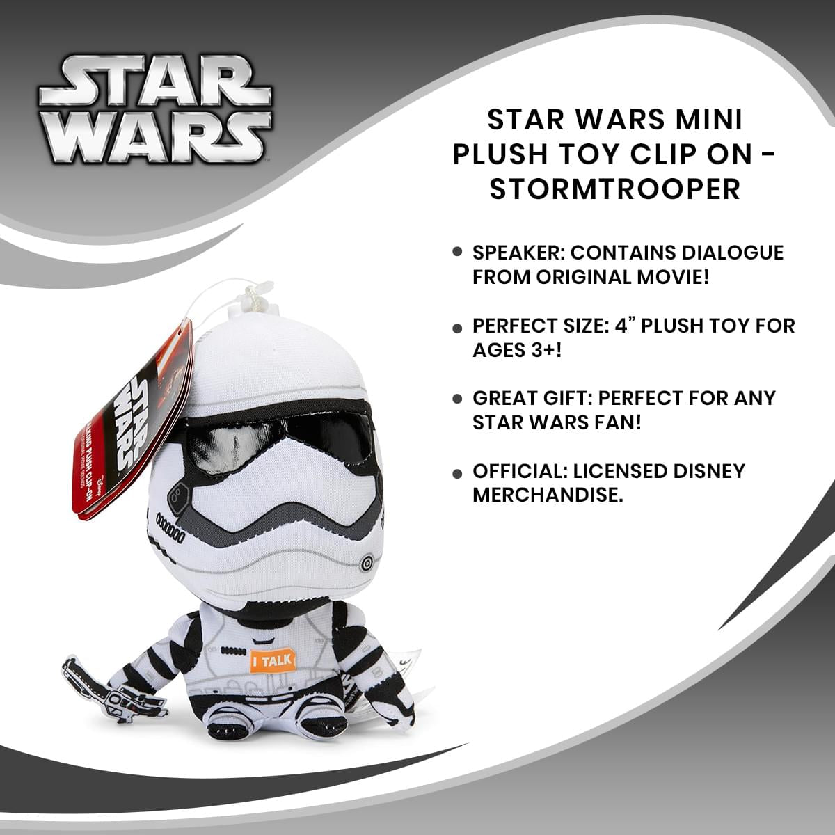 Star Wars Mini Plush Toy Clip On - Stormtrooper