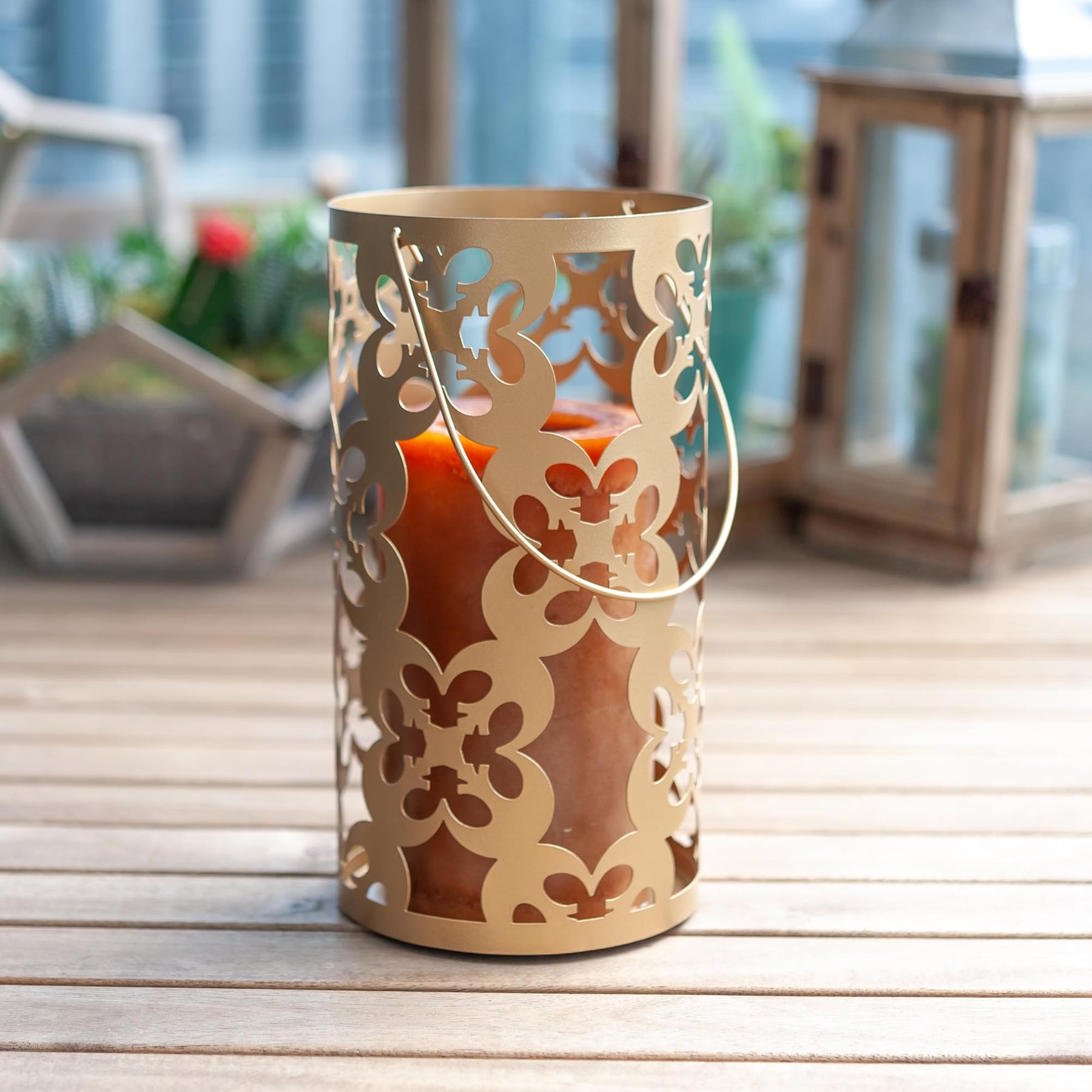 Star Wars Gold Stamped Lantern | Rebel Symbol Clusters | 11.5 Inches Tall