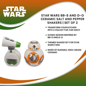 Star Wars BB-8 and D-O Ceramic Salt and Pepper Shakers | Set of 2