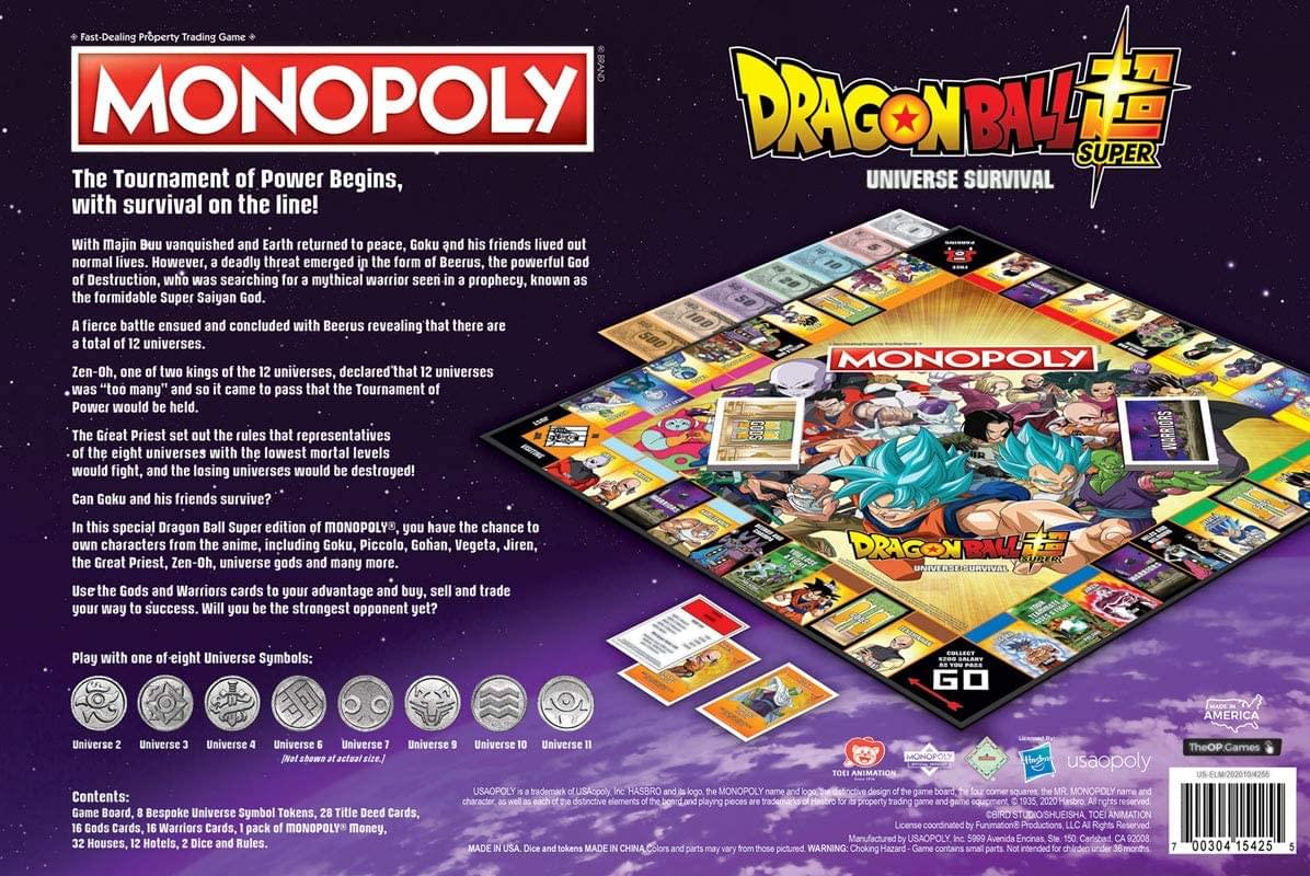 dragon ball z monopoly board