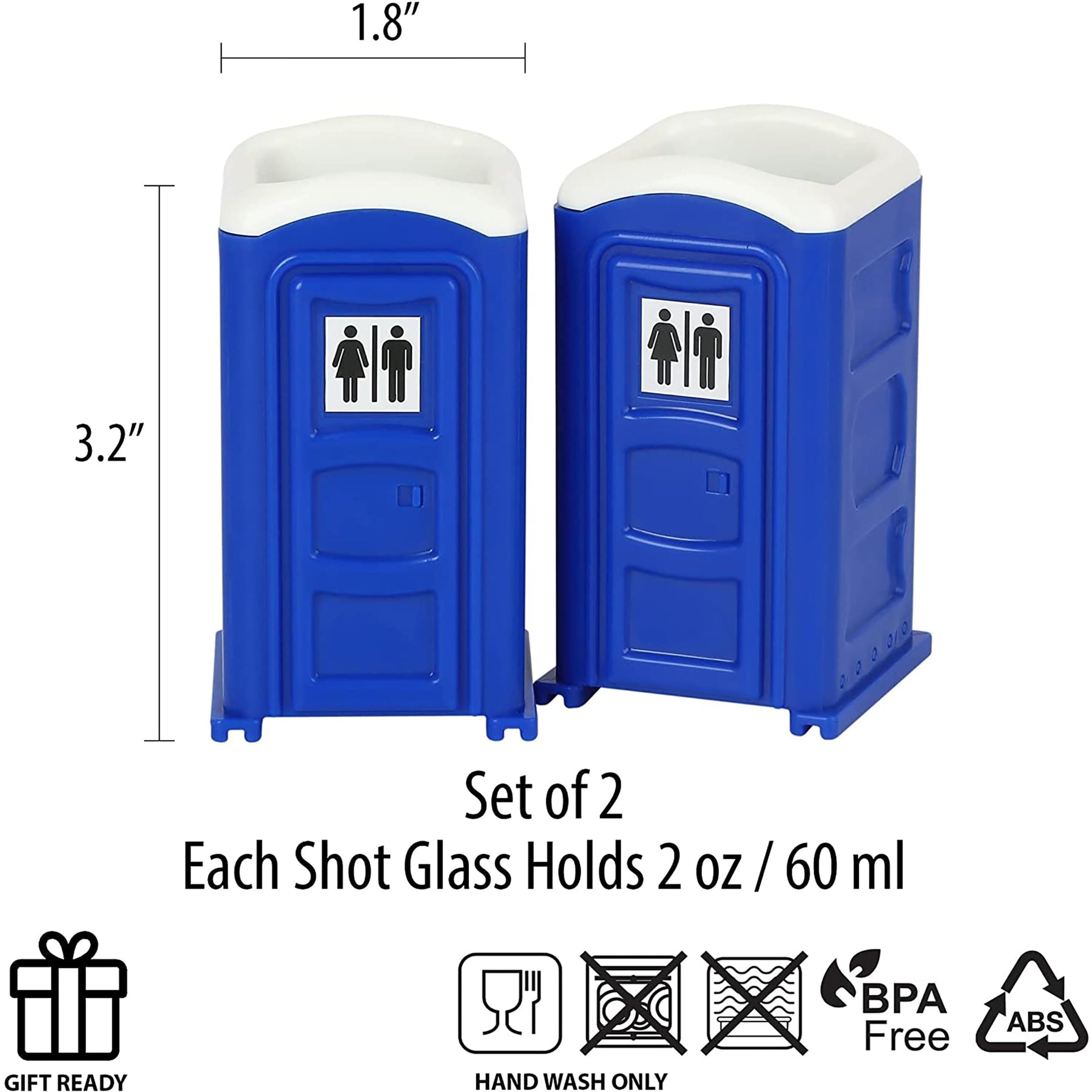 Porta Potty 2oz Shot Glass Set